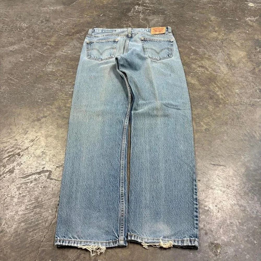 Vintage Levis 505 Regular Fit Jeans 36x34 Faded Blue Denim 90s Skater Grunge